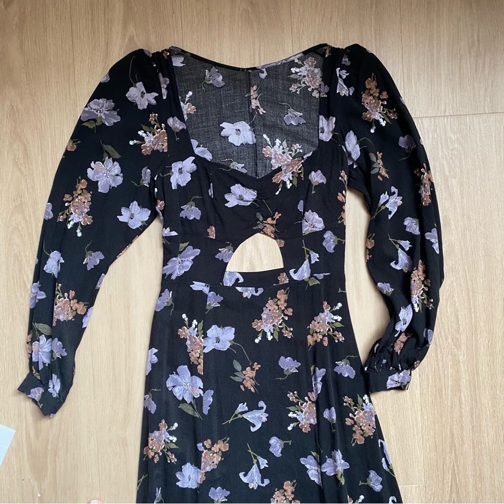 Urban Outfitters Black Cutout Floral Maxi Dress
